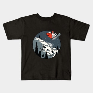 red hood snowboarder Kids T-Shirt